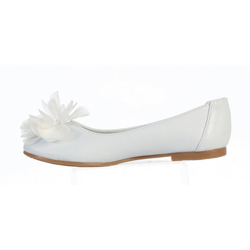 Lito Girls White Rhinestone Flower Special Occasion Dress Shoes 5-10 Toddler - SophiasStyle.com